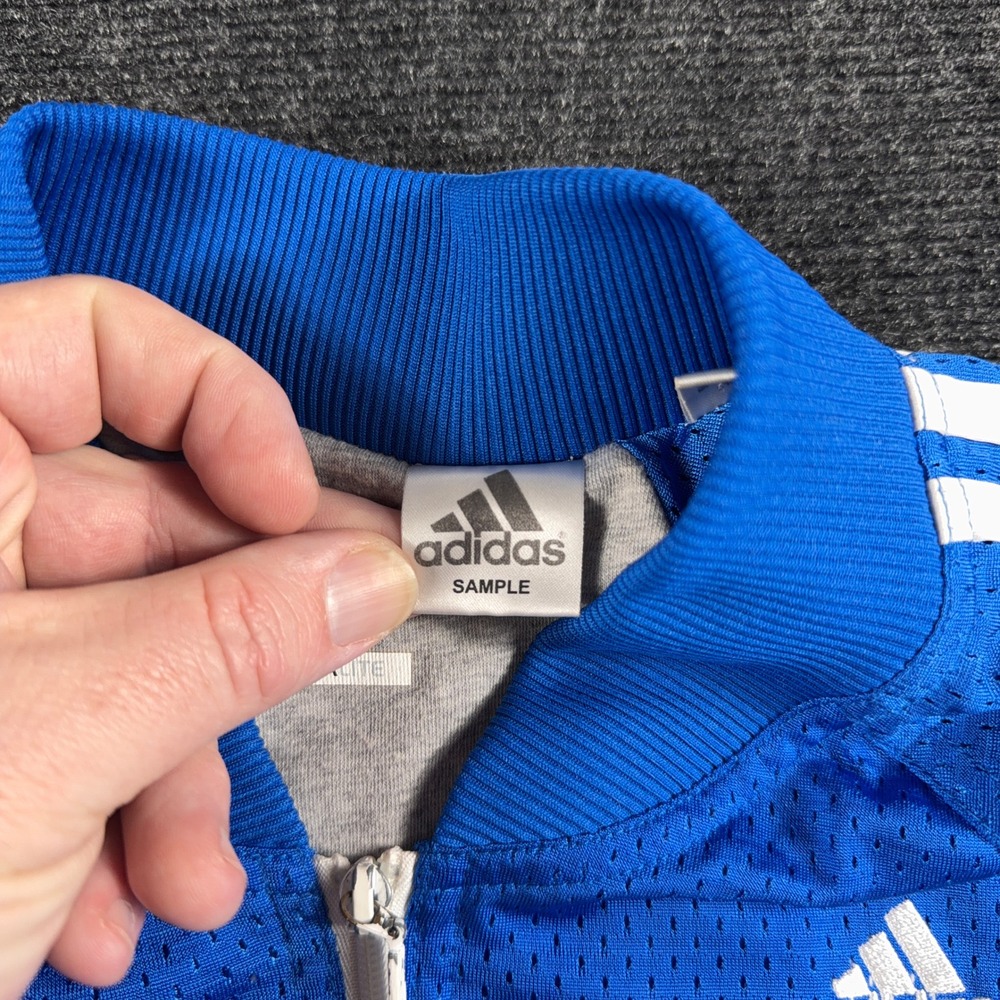 Adidas Climalite Mesh Track Jacket 3-Stripe Full Zip Sample Size M Blue Sample - Picture 4 of 10